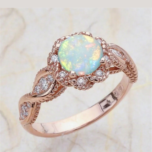 2/$25🌸 White Fire Opal in Rose Gold Fashion & Costume Jewelry Only.. - Picture 4 of 8